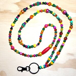 Kelly Green Beaded Lanyard